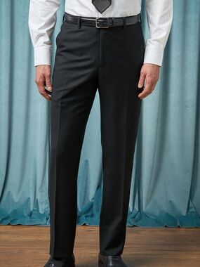 Men's Black Dress Suit Pants - Sleek Tailored Trousers